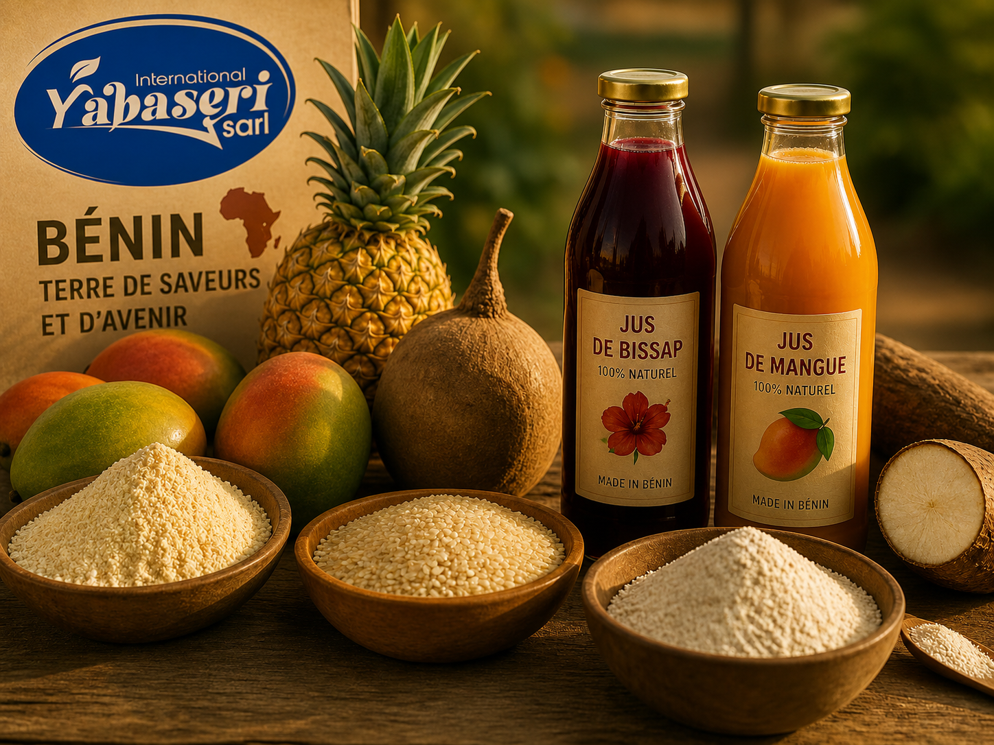 Gammes de produits locaux et jus naturels - Yabaseri SARL entreprise agroalimentaire au Bénin